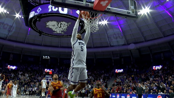 Tanner Toolson Sets Up Micah Robinson for Slam Dunk to Lift TCU Past Iowa State