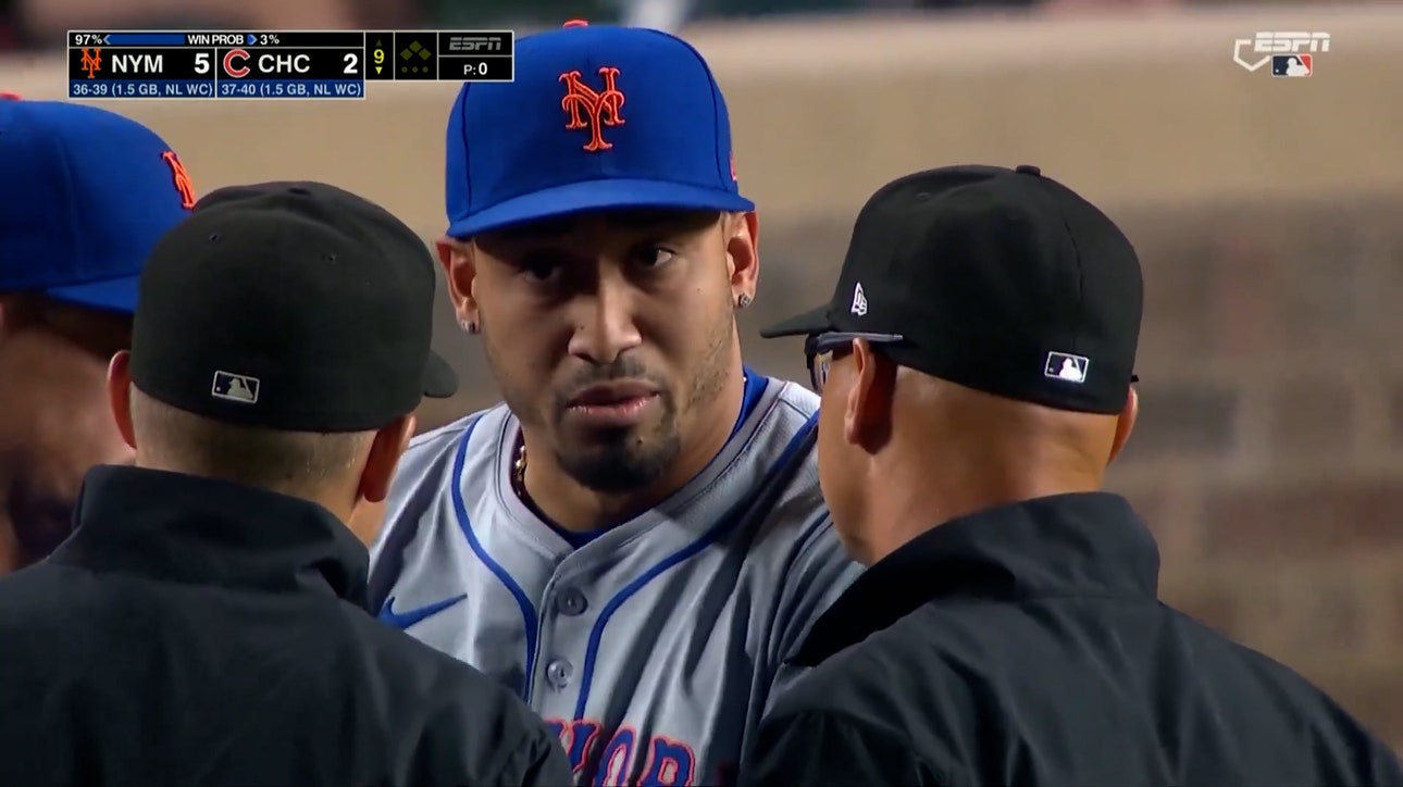 Mets' Edwin Díaz is ejected from game vs. Cubs after umpire checks him for sticky substance