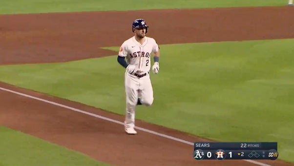 Astros' Alex Bregman sends a solo home run to left field against the A's, making that his third long ball in the last two days.
