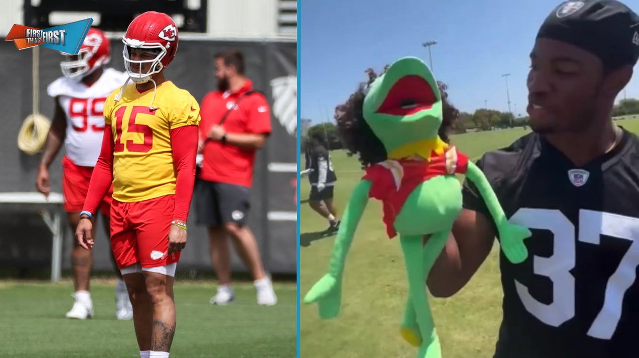 Raiders troll Patrick Mahomes with Kermit the Frog puppet | First Things First