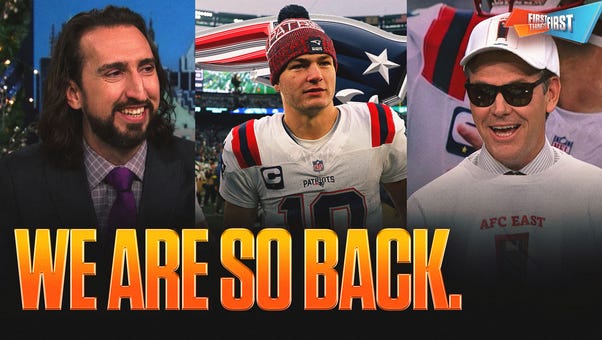 Kevin Wildes celebrates Patriots' AFC East title with Door of Destiny shirts and hats 🚪 | First Things First