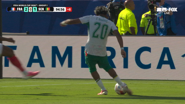 Ibrahim Mbaye scores Senegal's first goal of 2026 FIFA World Cup™ in stoppage time vs France