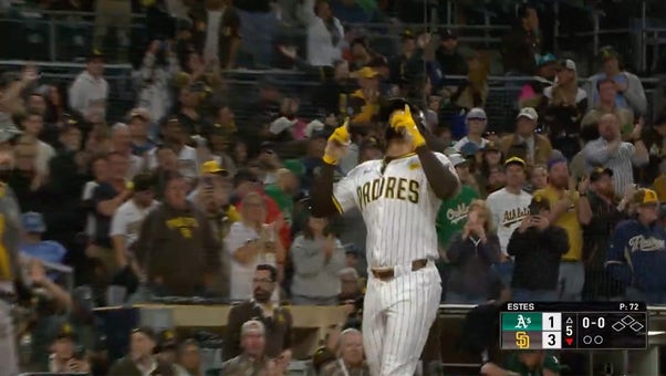 Fernando Tatis Jr. lines a solo home run to right field, increasing the Padres' lead over the Athletics