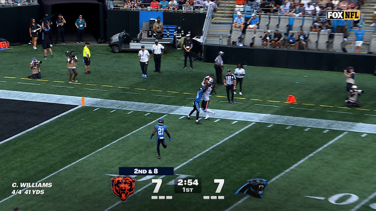 Rome Odunze's incredible catch over defender sets up D'Andre Swift for TD, giving Bears lead over Panthers | NFL Highlights