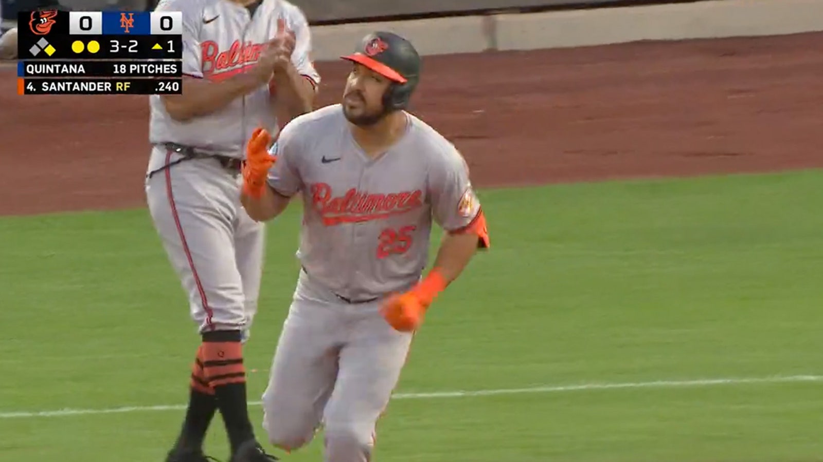 Anthony Santander crushes a two-run homer, giving Orioles a 2-0 lead over Mets early