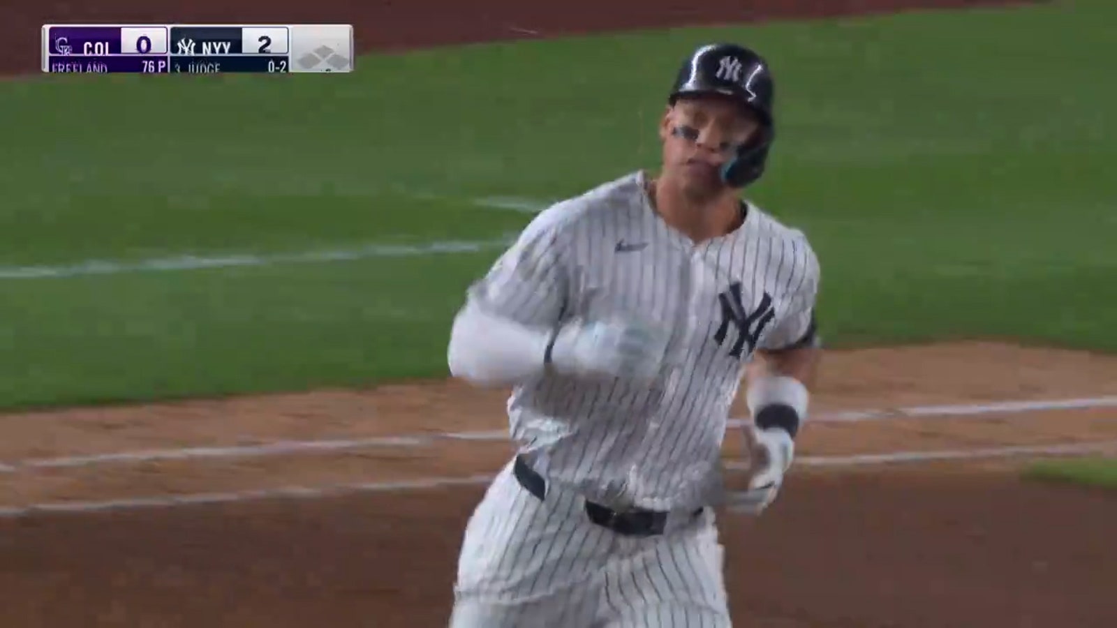 Yankees' Aaron Judge hits his 49th home run of the year against the Rockies