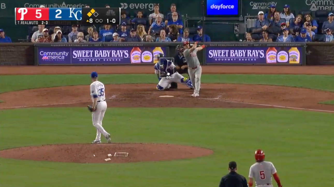 J.T. Realmuto hits his SECOND three-run home run to extend Phillies' lead over Royals