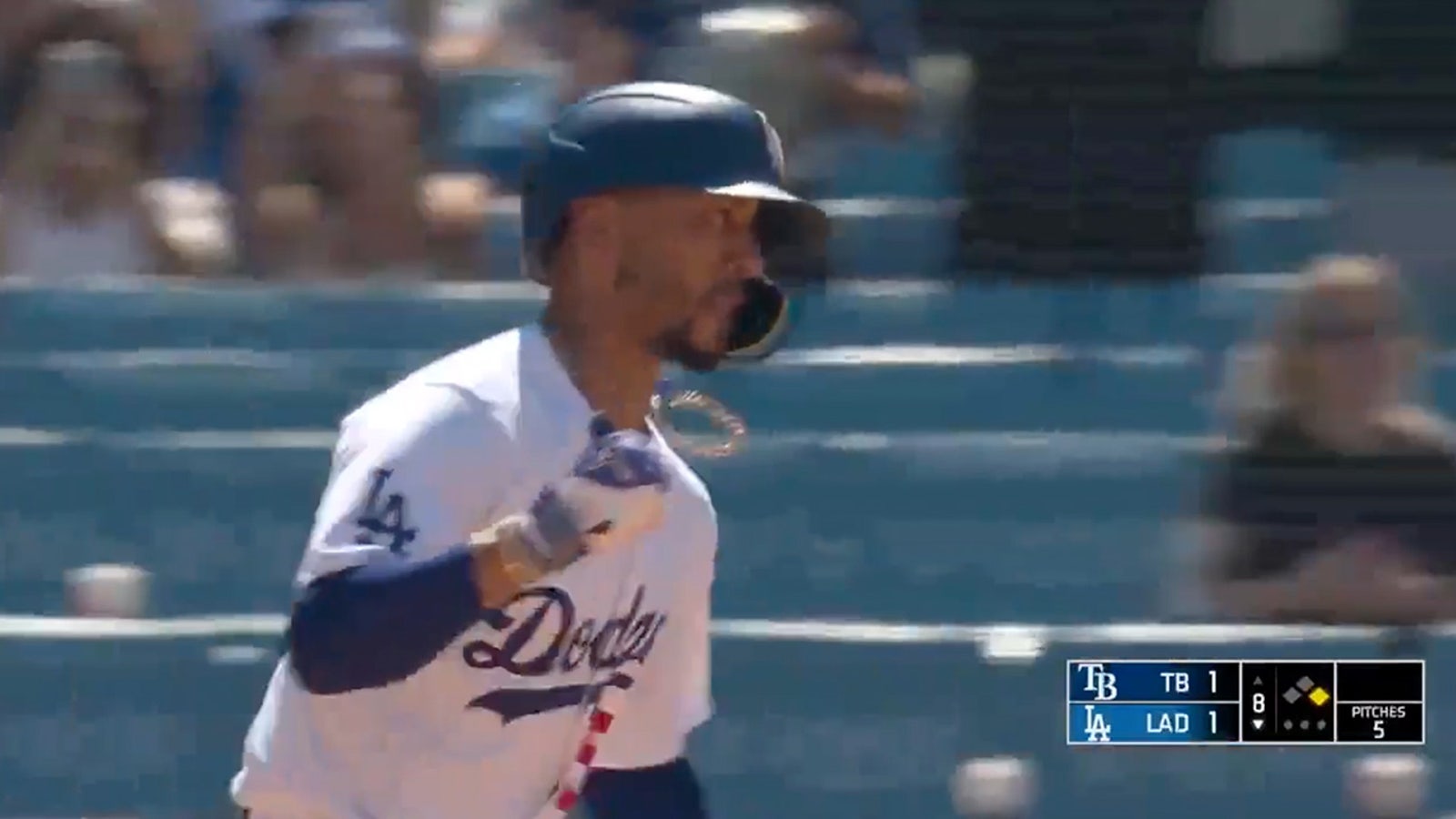 Dodgers' Mookie Betts smashes a two-run homer vs. Rays in eighth inning