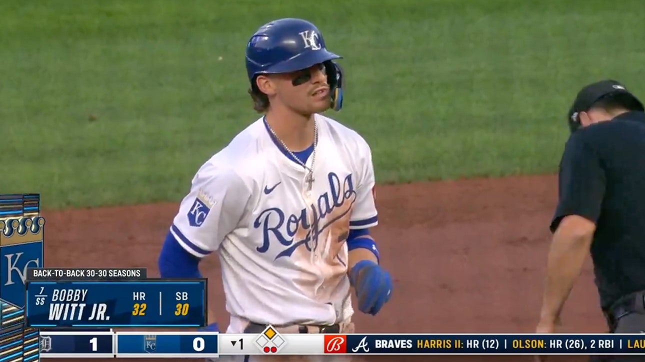 Royals' Bobby Witt Jr. becomes first shortstop in MLB history with multiple 30-30 seasons