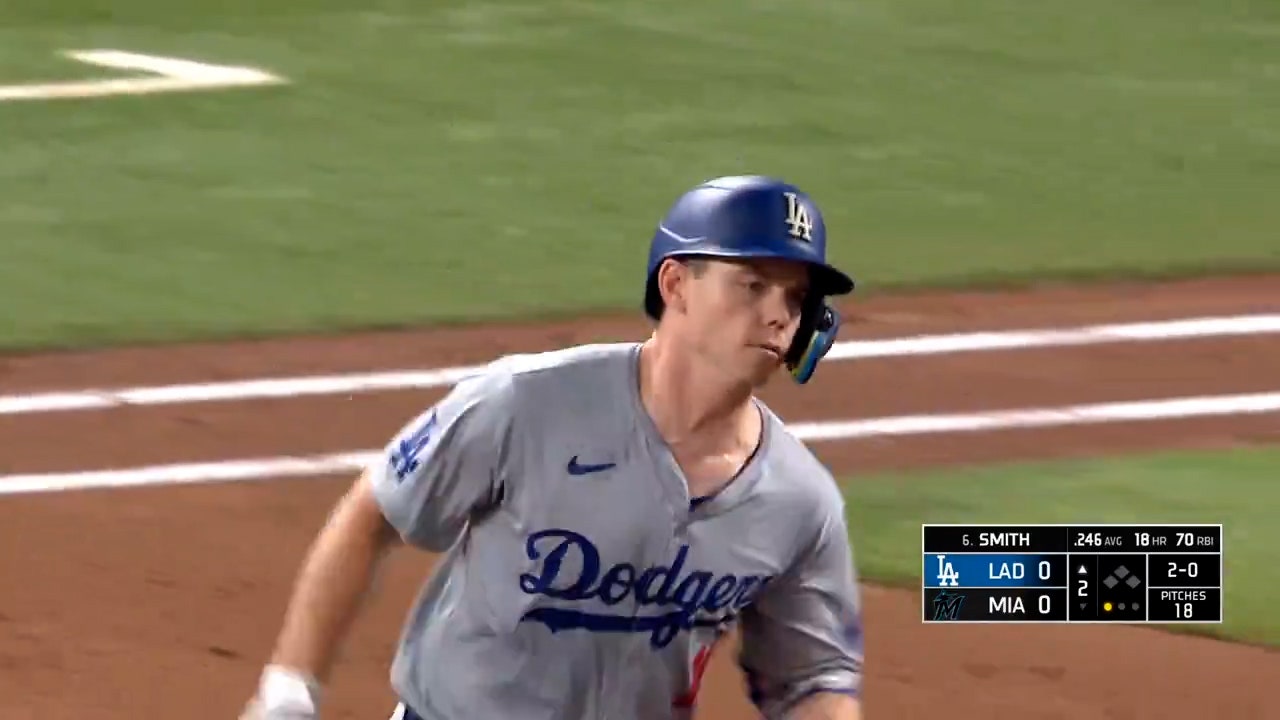 Will Smith hits solo home run to give Dodgers an early 1-0 lead over Marlins