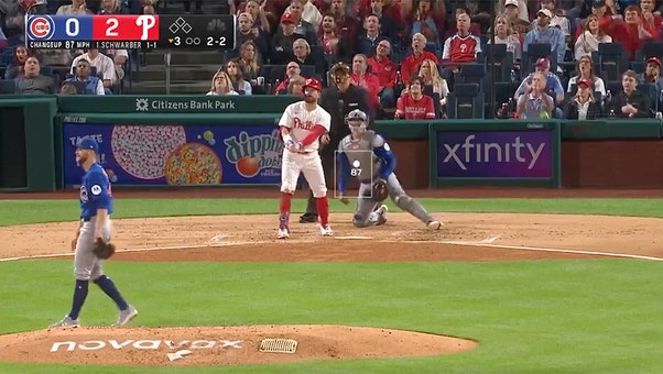 Kyle Schwarber crushes a solo home run, extending Phillies' lead over Cubs