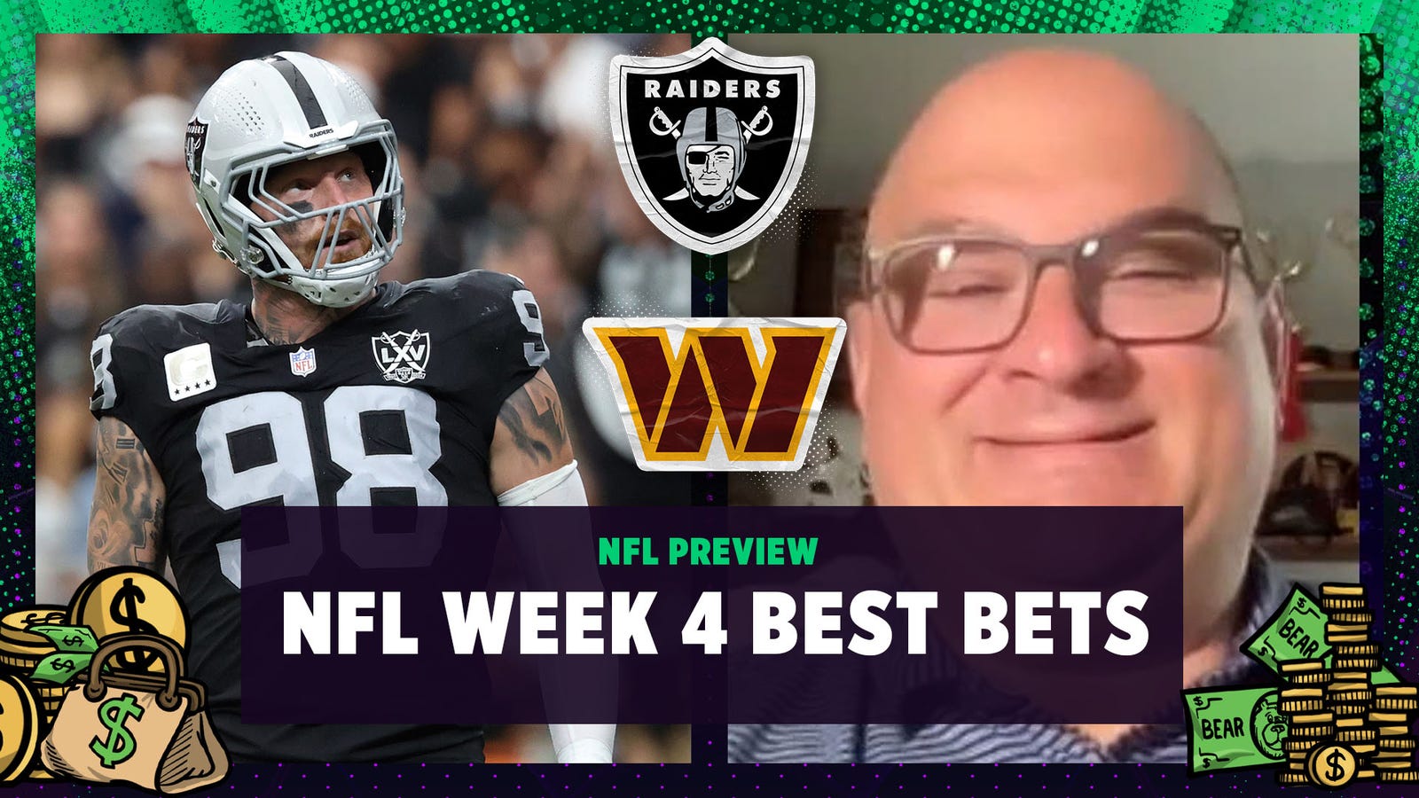 NFL Week 4 Best Bets: Cardinals vs. Commanders & Raiders' 1st Half | Bear bets