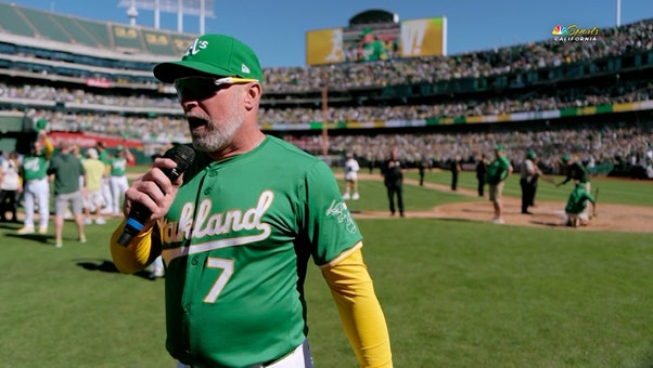 A's manager Mark Kotsay says goodbye to Oakland fans after 57 years following final game at Oakland Coliseum