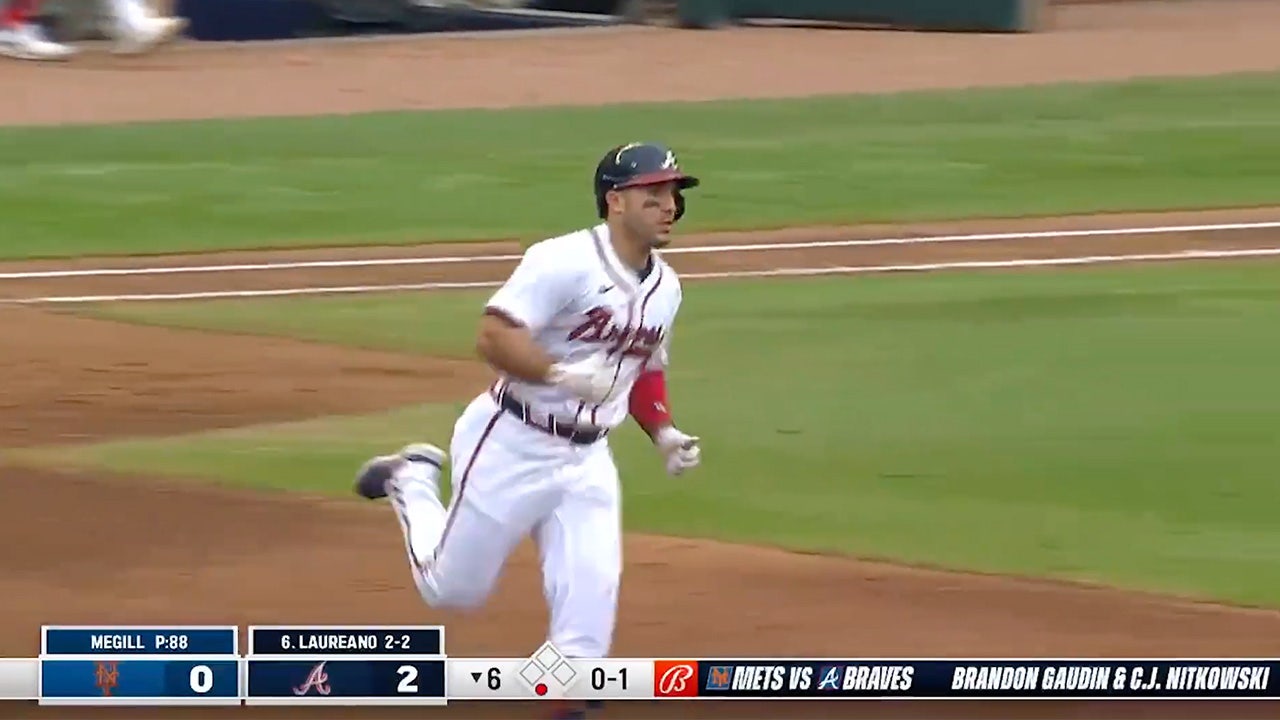 Ramón Laureano crushes a solo homer, increasing Braves lead to 3-0 over Mets