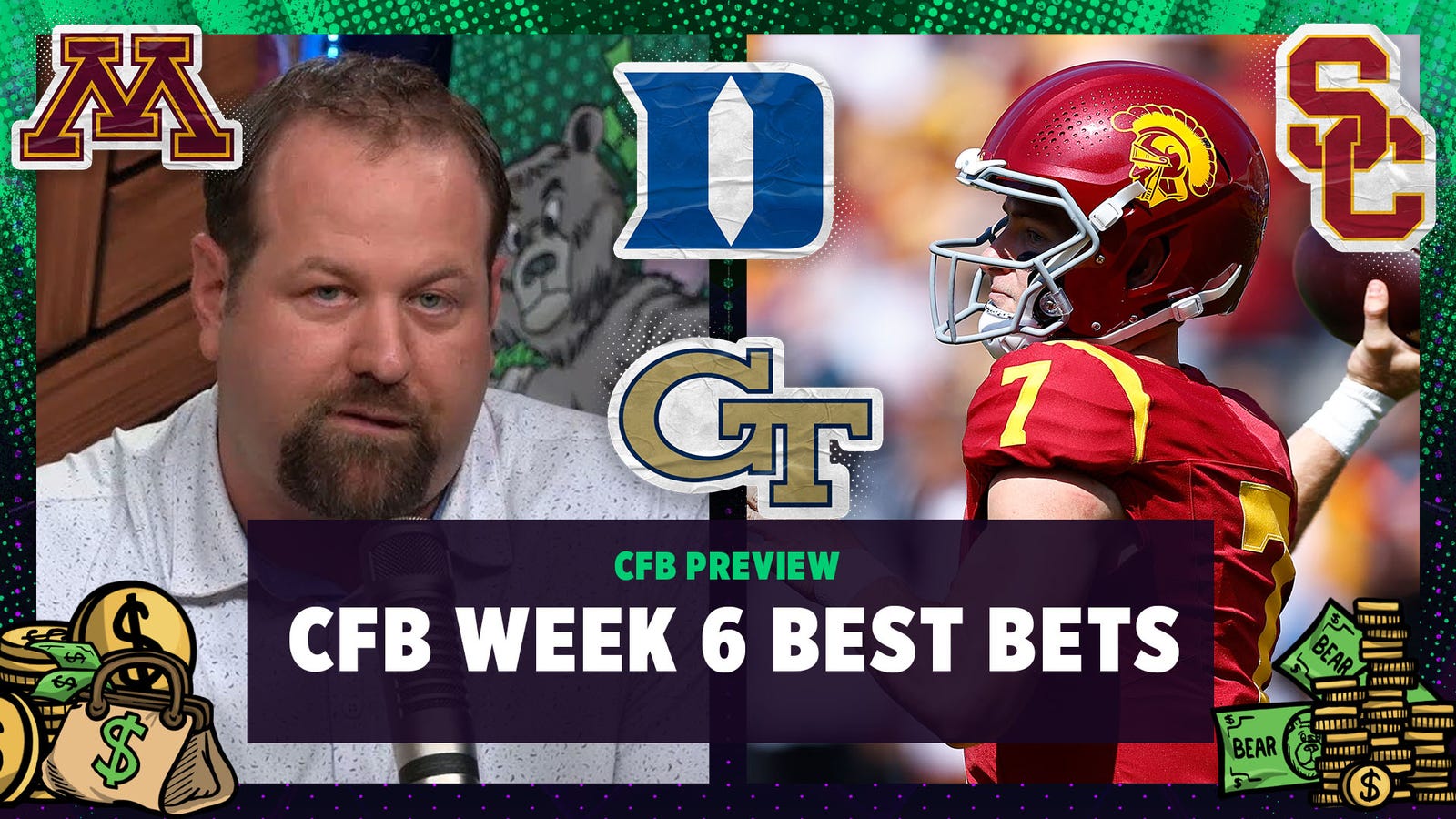 Apostas da semana 6 do CFB: USC x Minnesota, Georgia Tech x Duke, mais