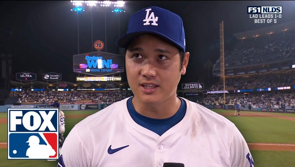 Shohei Ohtani on Dodgers' Game 1 win vs. Padres, postseason debut | MLB on FOX