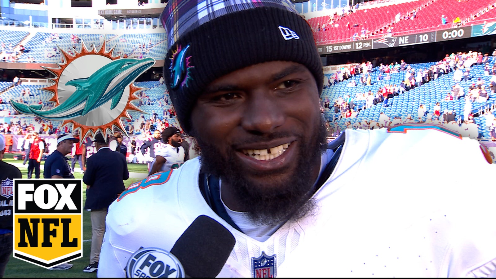 Dolphins' Tyler Huntley speaks on defeating Patriots, 15-10 | NFL on FOX