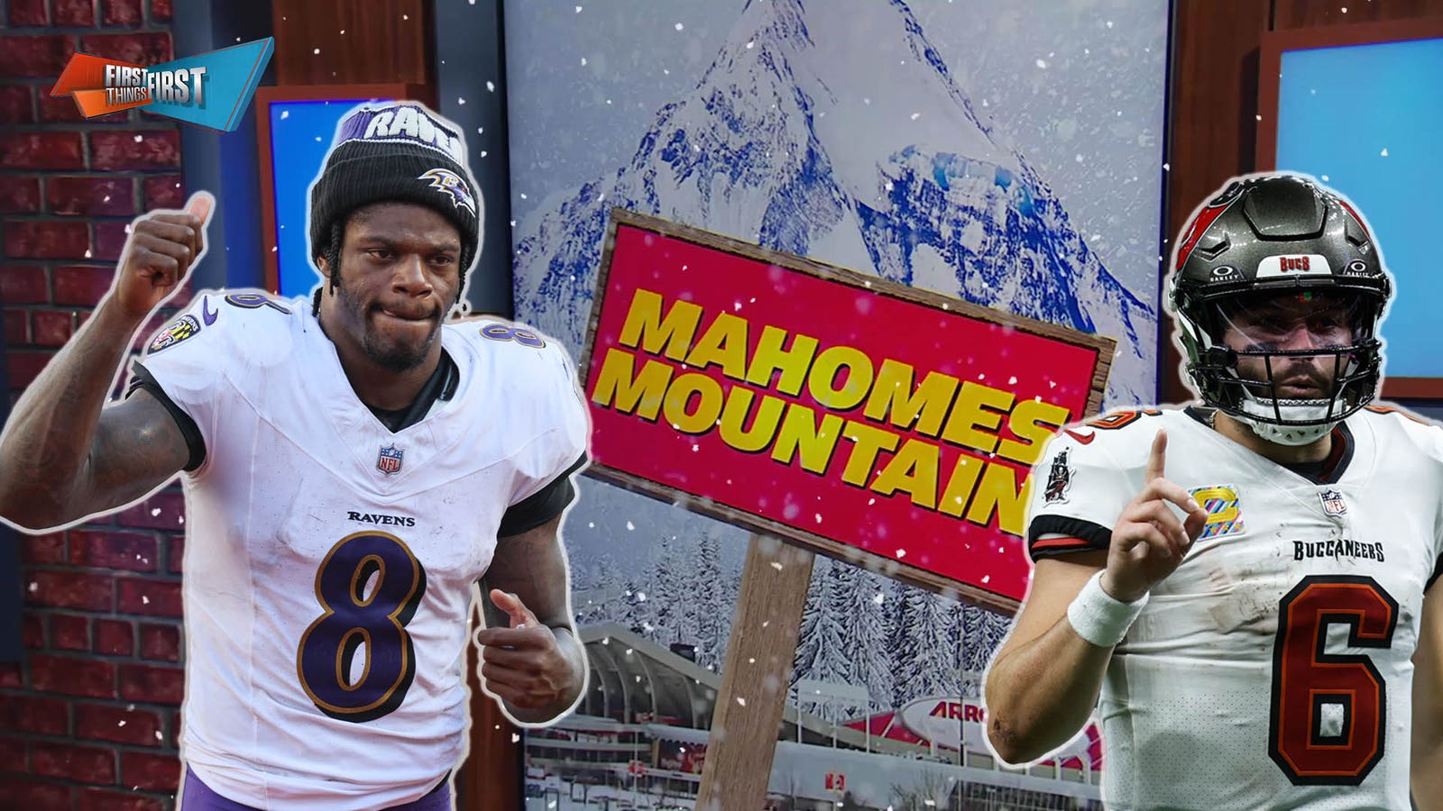 Baker moves up, Caleb climbs and Lamar stays put on Mahomes Mountain | First Things First