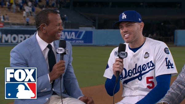 Freddie Freeman recaps Dodgers' game two victory, strength of bullpen & World Series heroics 