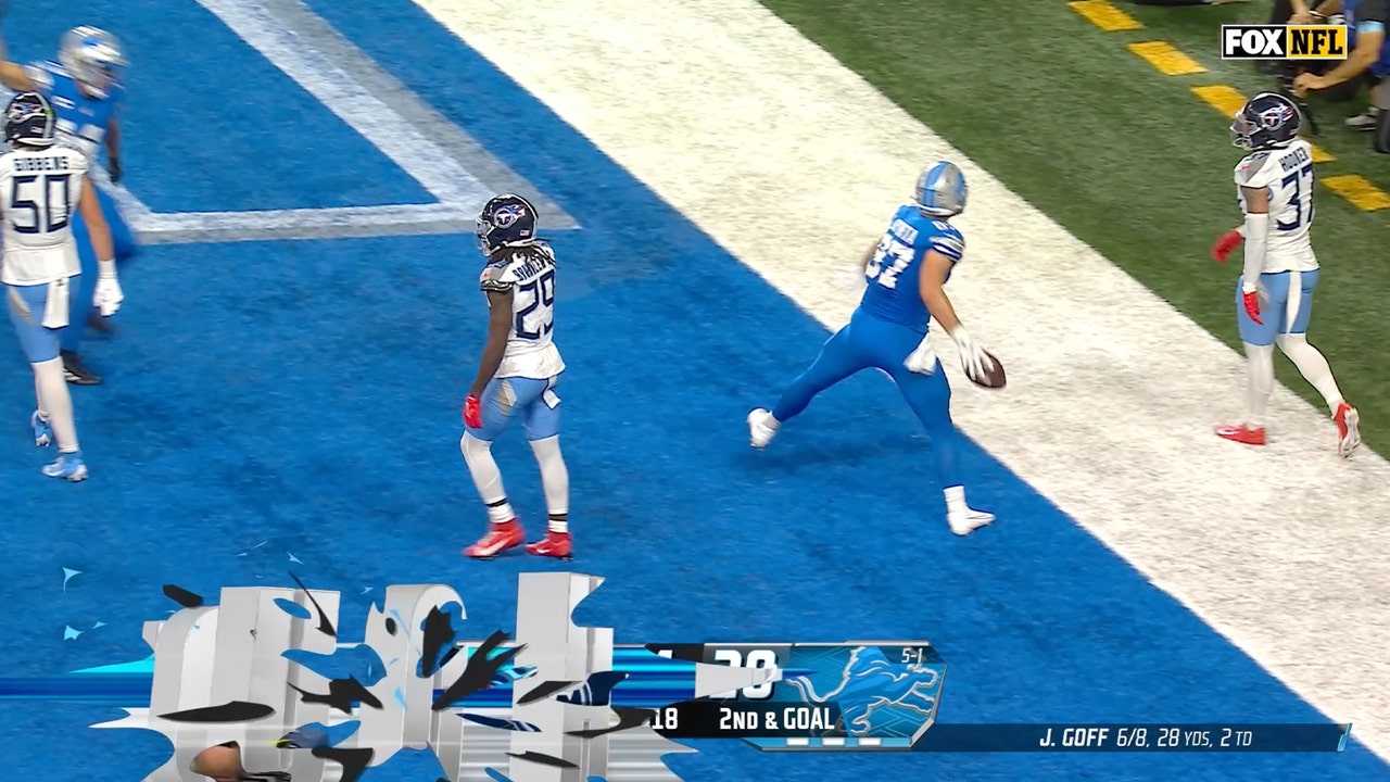 RB David Montgomery finds Sam LaPorta for a three-yard TD to extend Lions' lead over Titans