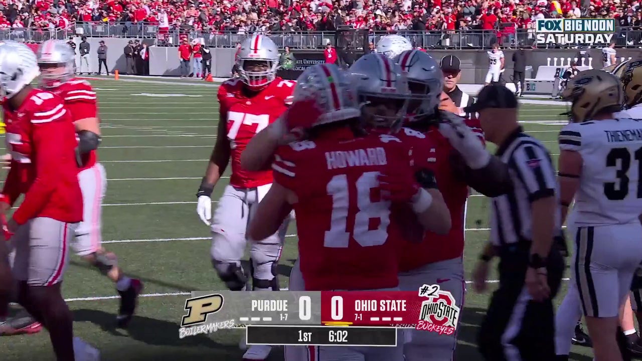 BLOCKED PUNT set up Will Howard's one-yard rushing TD to give Ohio State a 7-0 lead vs. Purdue