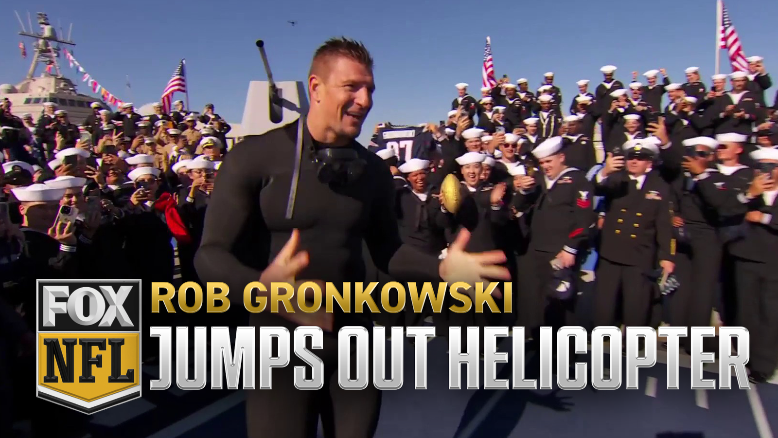 8ur1zltuz83nvhdt Rob Gronkowski jumps from helicopter and swims into ocean | FOX NFL Sunday