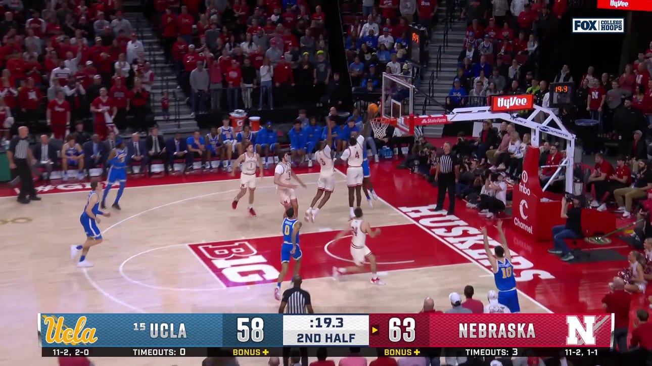 Nebraska upsets No. 15 UCLA following clutch block from Juwan Gary in 66-58 victory 