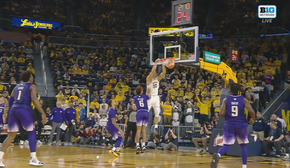 Tre Donaldson THROWS HALF-COURT ALLEY-OOP DUNK to Vlad Goldin as Michigan leads 43-36 over Washington