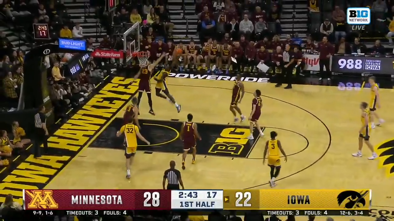 Iowa's Seydou Traore throws down a NASTY contact jam vs. Minnesota 