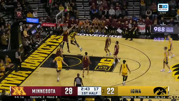 Iowa's Seydou Traore throws down a NASTY contact jam vs. Minnesota 