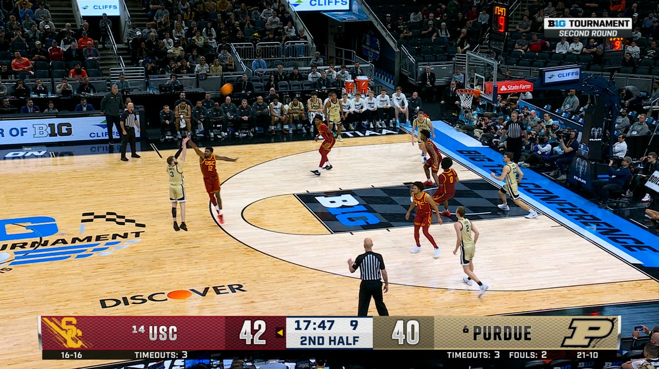 Purdue's Fletcher Loyer hits a 3-pointer, grabbing the lead over USC