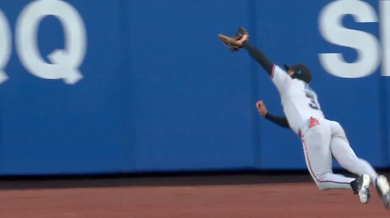 Marlins' Derek Hill makes a RIDICULOUS diving grab vs. Mets