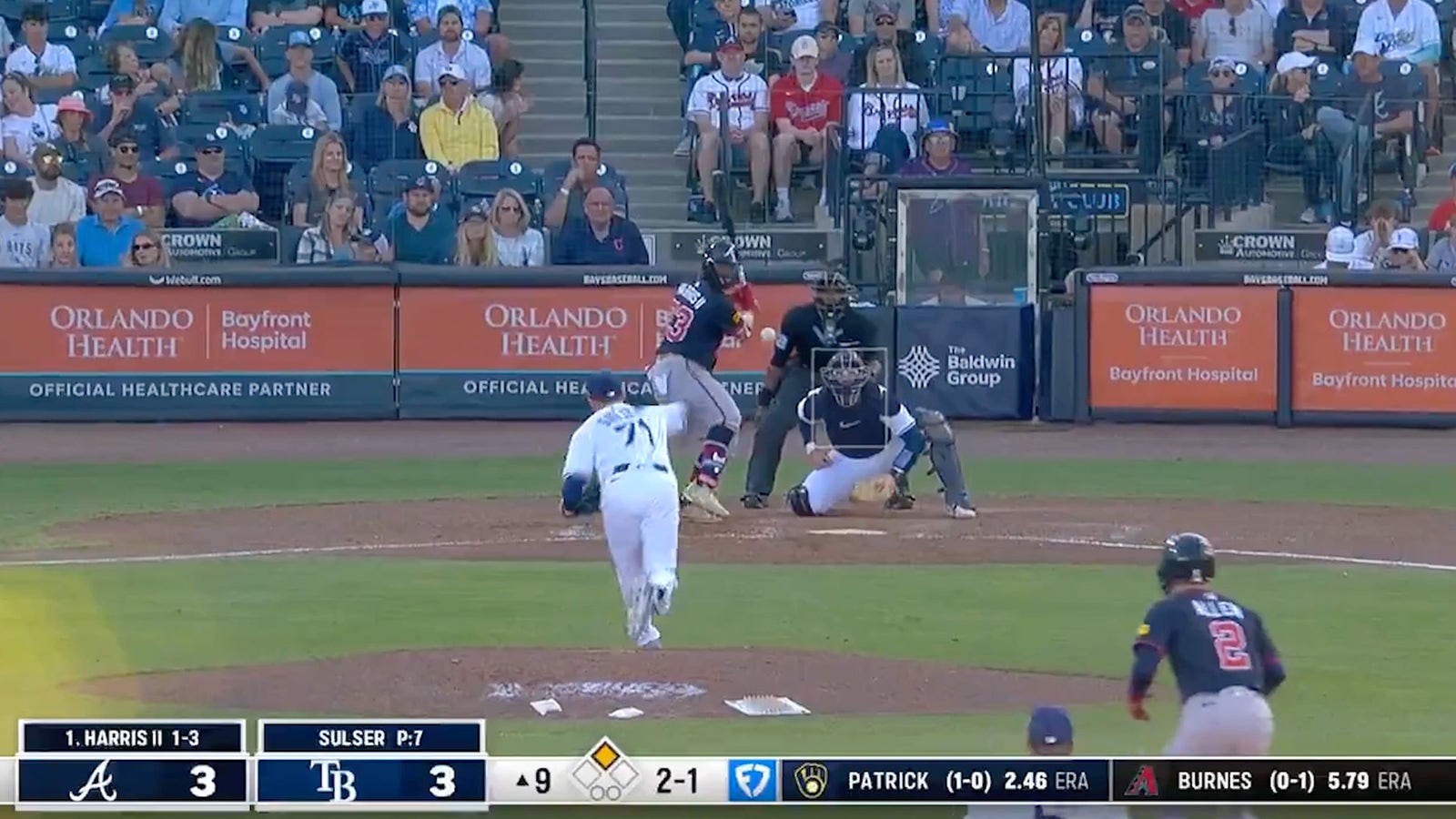 Michael Harris hits a go-ahead two-run homer in the ninth inning in Braves' 5-4 win over Rays