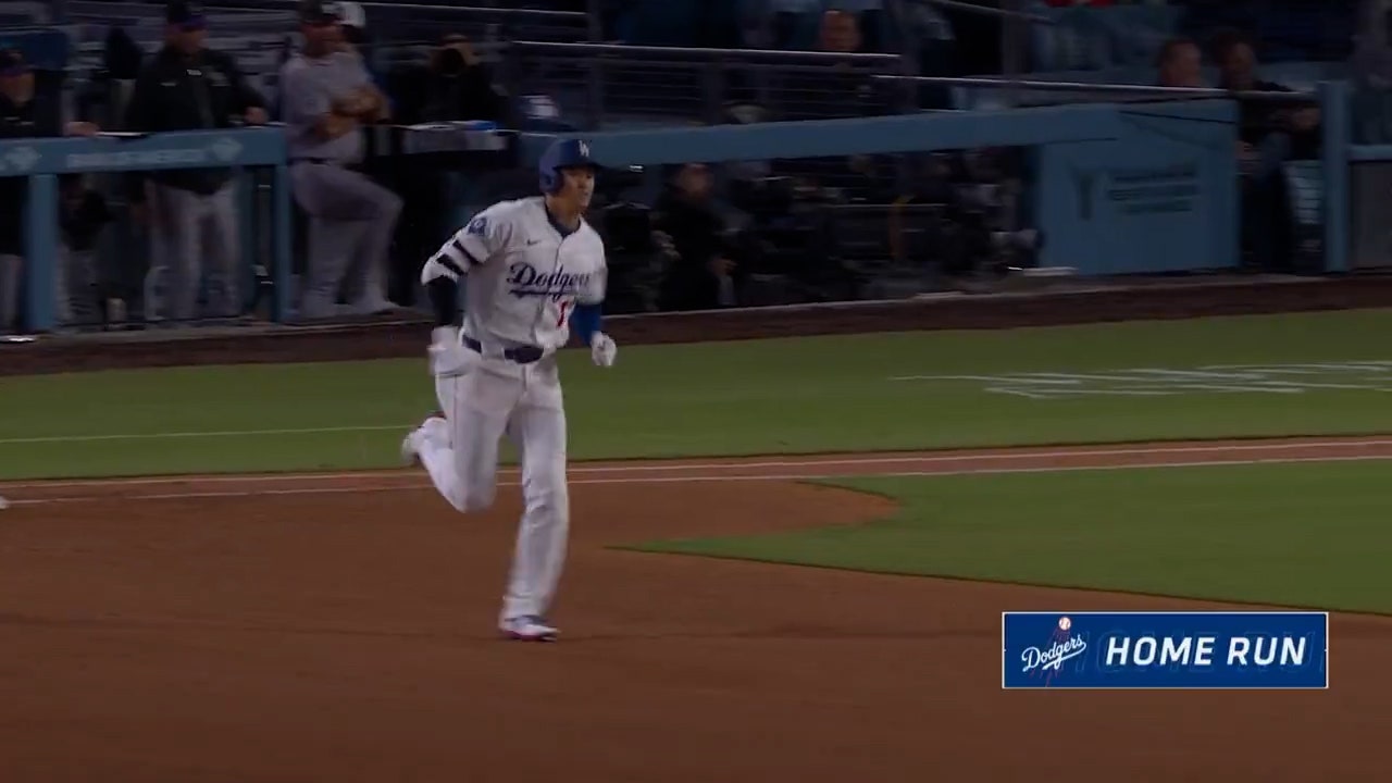 Dodgers' Shohei Ohtani crushes a solo home run vs. Rockies