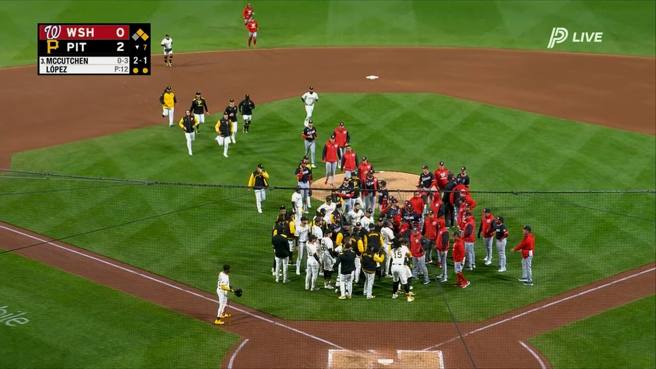 Benches clear between Pirates and Nationals | Andrew McCutchen involved & Jorge Lopez ejected