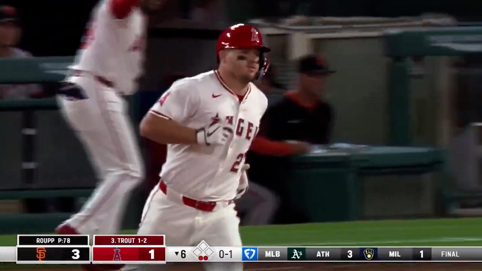 Angels' Mike Trout hits second home run vs. Giants