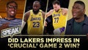 Did the Lakers impress in their 'crucial' Game 2 win over the Timberwolves? | SPEAK