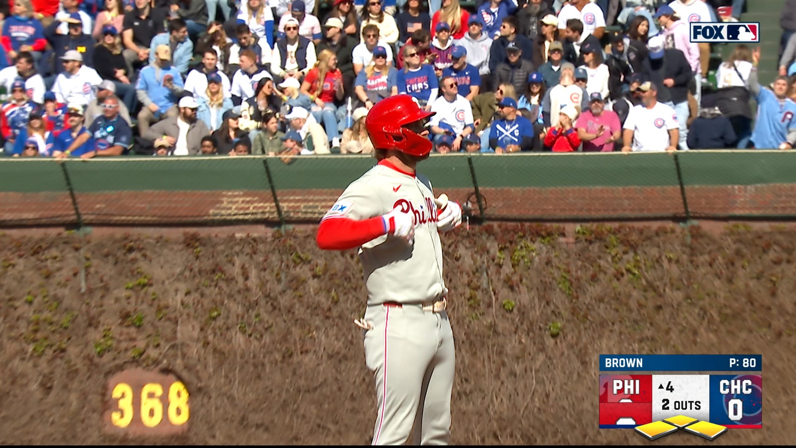 Bryce Harper drives in two runs with double, capping off Phillies' six-run inning vs. Cubs