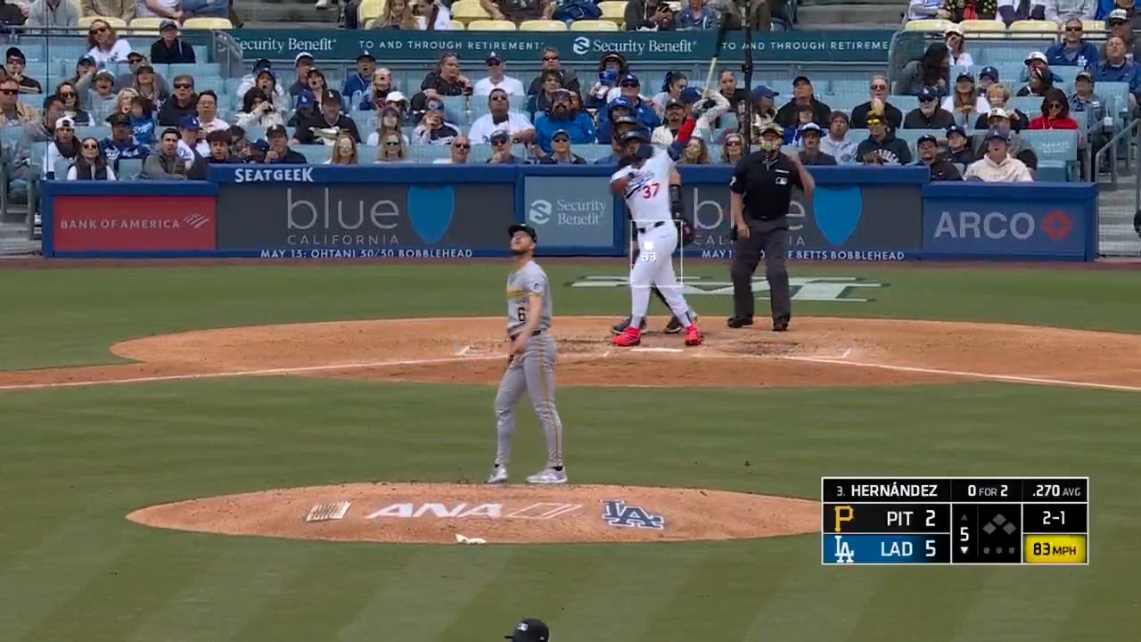 Dodgers' Teoscar Hernández and Andy Pages homer in fifth inning vs. Pirates