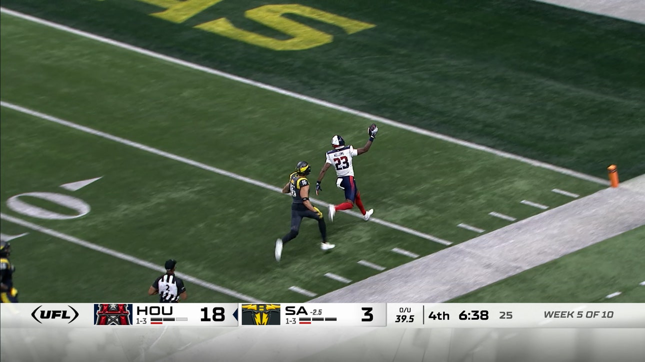 Roughnecks' Jarrett Guarantano's pass is intercepted by Rayshad Williams and taken 32 yards for a TD