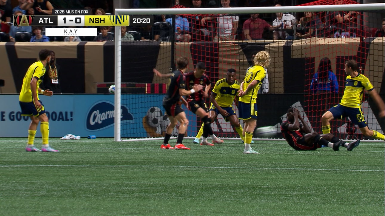 Miguel AlmirĂłn finds the back of the net, giving Atlanta a 1-0 lead over Nashville