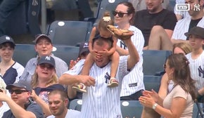Yankees' fan makes an impressive catch on a foul ball with daughter blocking sight