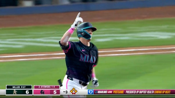 Marlins' Kyle Stowers hits a walk-off grand slam vs. Athletics