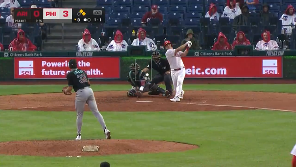 J. T. Realmuto crushes a three-run homer as Phillies extend lead over Diamondbacks
