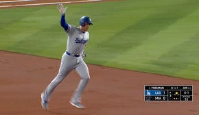 Freddie Freeman launches a two-run homer, extending Dodgers' lead over Marlins