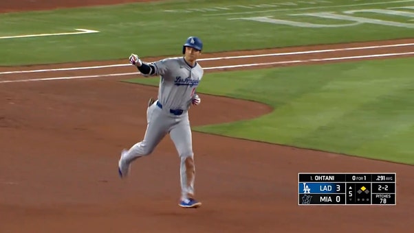 Shohei Ohtani's two-run homer extends Dodgers' lead over Marlins