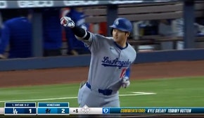Dodgers' Shohei Ohtani launches a solo home run vs. Marlins