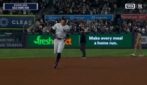 Yankees' Aaron Judge hammers his 12th home run of the season against the Padres