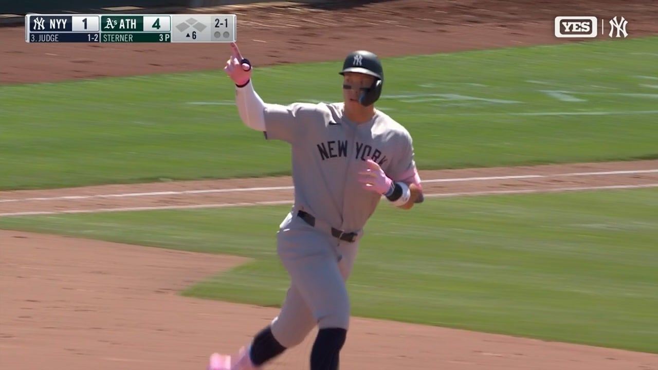 Aaron Judge hits second HR of game to trim Yankees' deficit vs. Athletics 