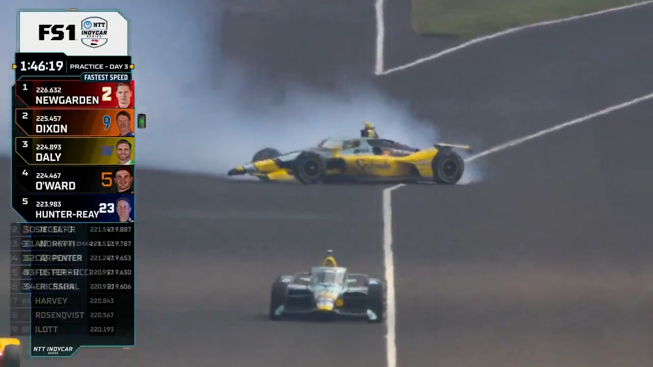 Christian Rasmussen spins out during INDY 500 practice | INDYCAR on FOX